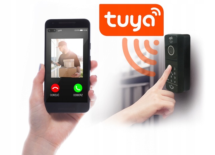 WIDEODOMOFON WIDEO DOMOFON WiFi DOTYKOWY DZWONEK BRAMA BRELOKI AUDIO TUYA