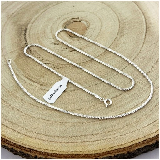 PIĘKNY SREBRNY NASZYJNIK ŁAŃCUSZEK DAMSKI 925 / LŚNIĄCY / SOLIDNY PREZENT