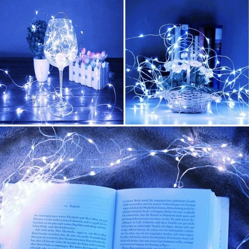 LAMPA SOLARNA GIRLANDA OGRODOWA 100 LED ZIMNA 12m