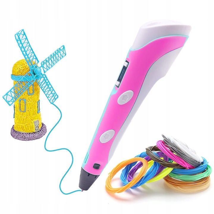 DŁUGOPIS 3D DRUKARKA DLA DZIECI / MEGA ZESTAW FILAMENT WKŁADY KOLOROWE 110M