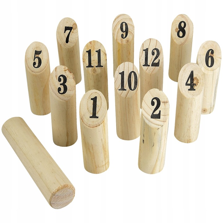 KUBB Towarzyska Gra Skandynawskie KRĘGLE z drewna szwedzka zabawa ZBIJAK 3+