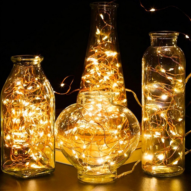 MIKRO LEDY DRUCIKI 20 LED białe ciepłe komplet 10szt z bateriami