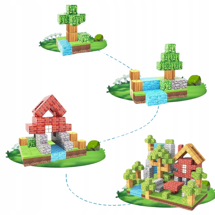 KLOCKI MAGNETYCZNE KOSTKI SZEŚCIANY 3D Zestaw 100 elementów