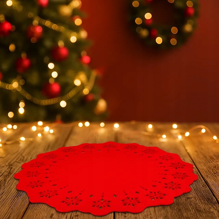 Maty świąteczne podkładki pod talerz na stół filcowe Altom Śnieżynki 6 szt