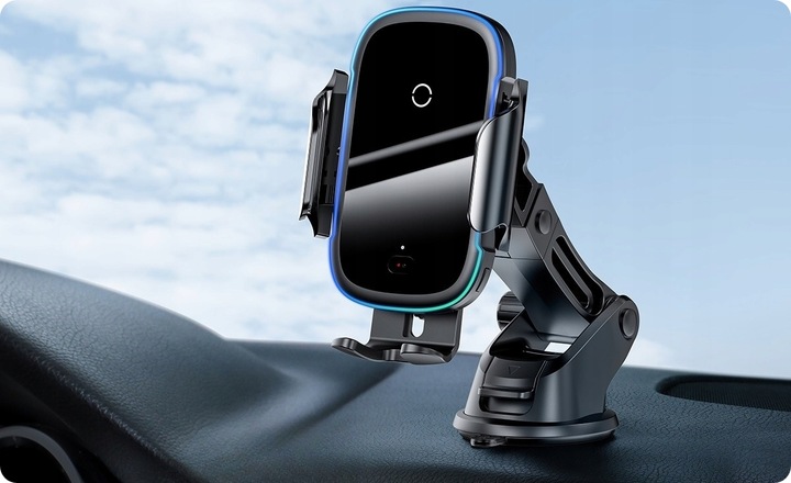 BASEUS UCHWYT SAMOCHODOWY NA TELEFON SZYBKA ŁADOWARKA INDUKCYJNA Qi 15W