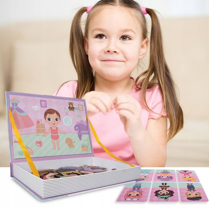 UKŁADANKA MAGNETYCZNA PUZZLE KREATYWNE UBIERANIE DZIEWCZYNKI UBIERANKA