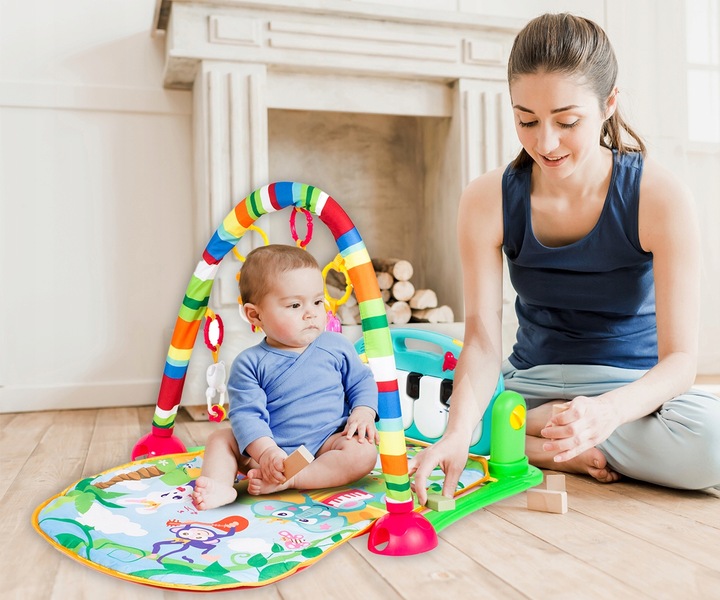 MATA EDUKACYJNA INTERAKTYWNA PIANINKO GRZECHOTKI GRYZAK LUSTERKO DLA DZIECI
