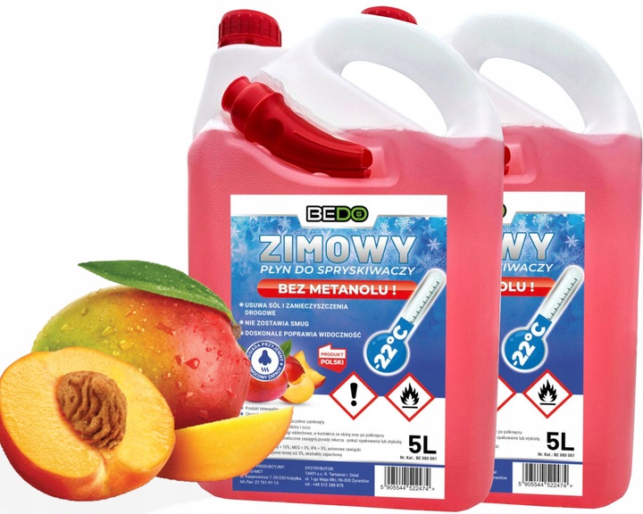 ZIMOWY PŁYN DO SPRYSKIWACZY PIĘKNY ZAPACH bez TRUJĄCEGO METANOLU !! -22 10L