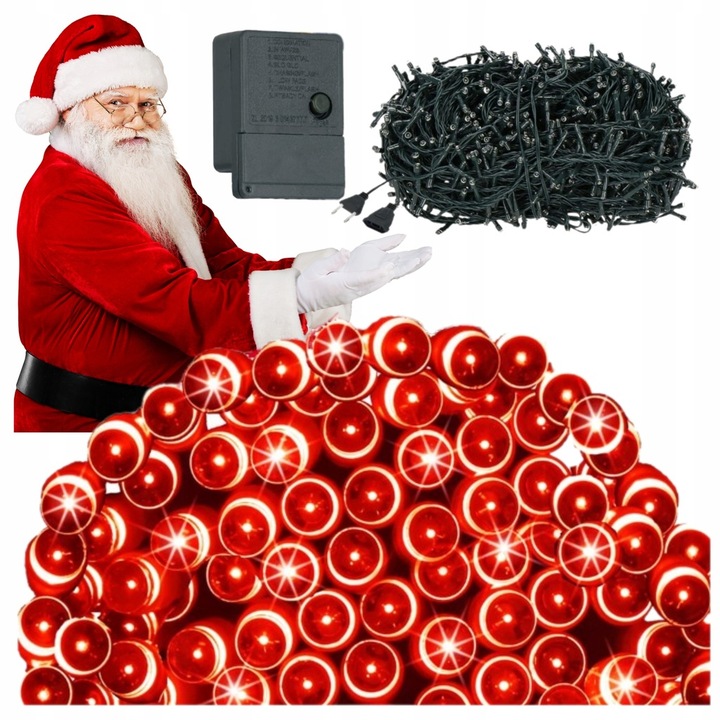 Lampki Czerwony choinkowe LED 500 CZERWONE