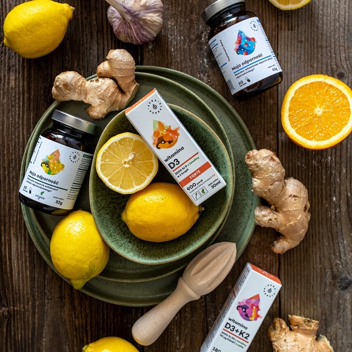 AURA HERBALS Witamina D3 + K2MK7 w kroplach 30 ml