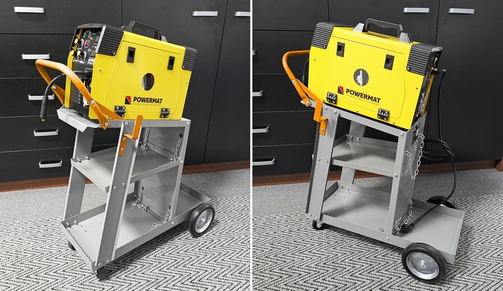 WÓZEK SPAWALNICZY DO SPAWAREK z półką na butle na kółkach 4 półki MP0181