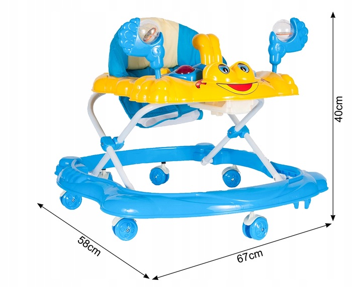 JEŹDZIK CHODZIK DLA DZIECI REGULACJA WYSOKOŚCI Z BLOKADĄ DO NAUKI CHODZENIA