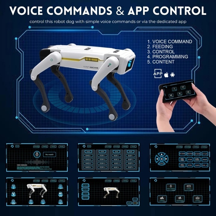 iUni 8002 Inteligentny Robot Pies, Zdalne Sterowanie, Ponad 25 Funkcji
