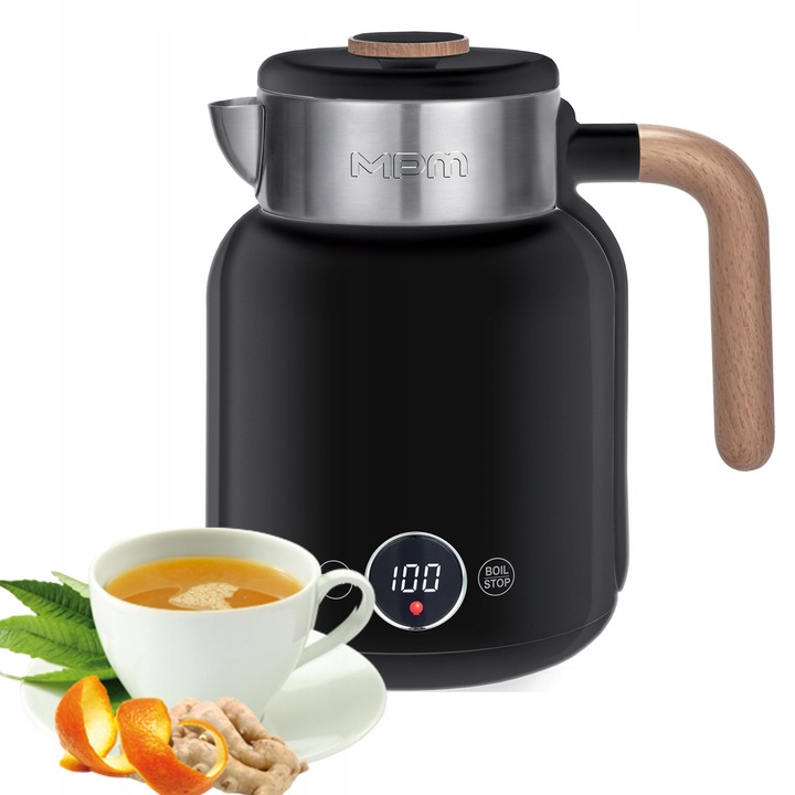 Czajnik elektryczny podwójne ścianki czarny 2200W MPM MCZ-128/C