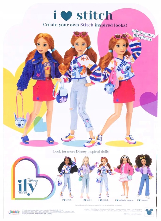 DISNEY ILY 4EVER MODNA LALKA 30 CM Z MOTYWEM STITCH + AKCESORIA 10+ ELEM