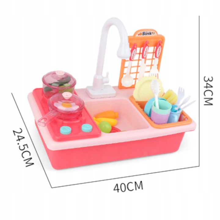 DUŻY ZLEWOZMYWAK AKCESORIA KRAN WODA NOWY KUCHNIA DLA DZIECI ZESTAW PREZENT