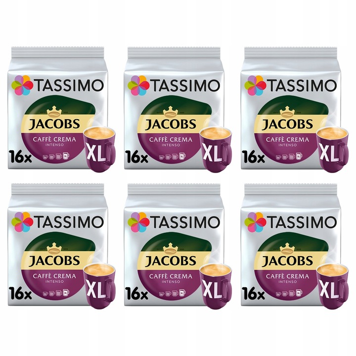 Kapsułki Tassimo Caffe Crema XL Intenso, 5+1 opakowanie GRATIS!