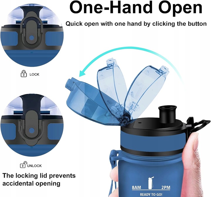 Butelka Bidon na Wodę Miarka Motywacyjna 1L TRITAN 1000ml + sitko na owoce