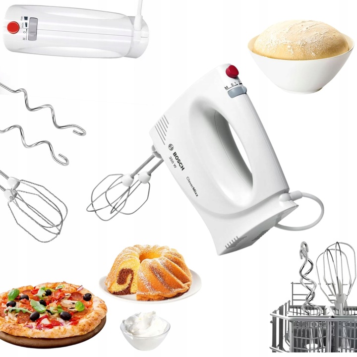 Mikser ręczny Bosch MFQ3030 350W Turbo 4 prędkości 4 końcówki Turbo Lekki