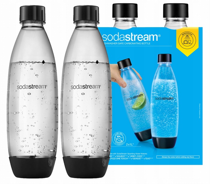 Sodastream 2 x butelka fuse czarna do zmywarki 1l