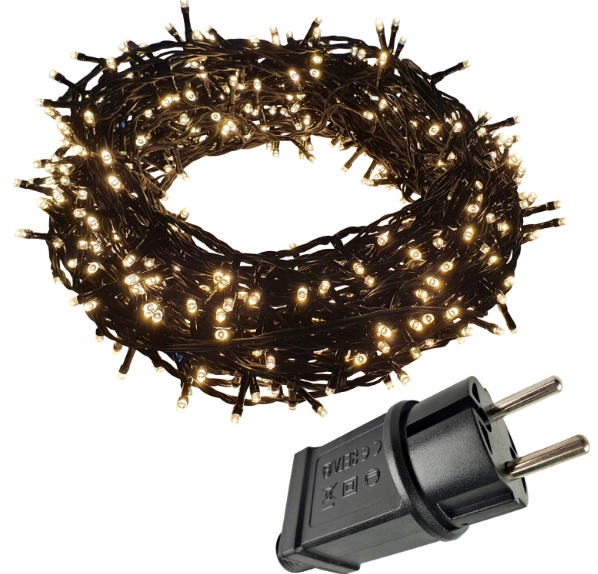 LAMPKI CHOINKOWE 600 LED atest TIMER FLASH NA CHOINKĘ CHOINKA CIEPŁY BIAŁY