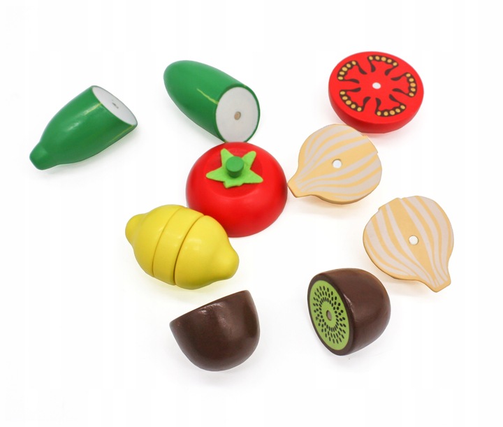 DREWNIANE OWOCE I WARZYWA DO KROJENIA NA RZEP DLA DZIECI 17 ELEMENTÓW XXL