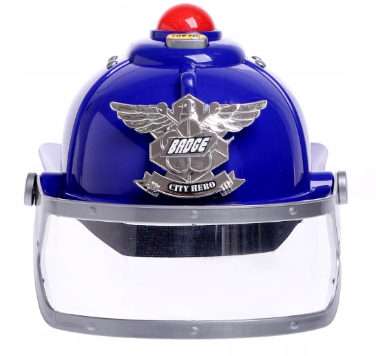 KASK POLICYJNY Z EFEKTAMI DŹWIĘKOWYMI ŚWIETLNYMI HEŁM MAŁY POLICJANT