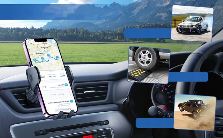 UCHWYT WIESZAK NA TELEFON NA KRATKĘ WYLOT POWIETRZA DO SAMOCHODU Z PRZYCISK