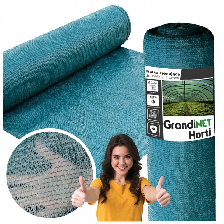 Siatka Cieniująca Mata 4x5m 60% Osłona Zielona Na Ogrodzenie Płot Balkon