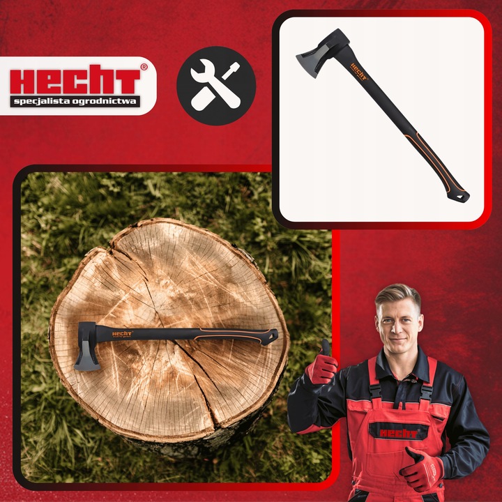SIEKIERA ROZŁUPUJĄCA HECHT 901201 BARDZO OSTRA ERGONOMICZNY UCHWYT