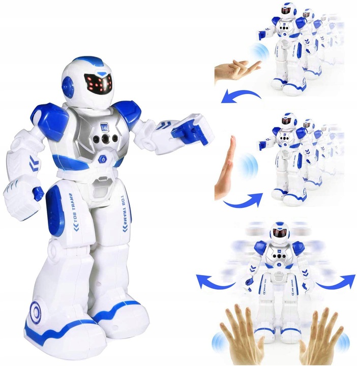 DUŻY ROBOT ZDALNIE STEROWNY ŚWIECI CHODZI PILOT AKUMULATOR SENSOREM GESTÓW