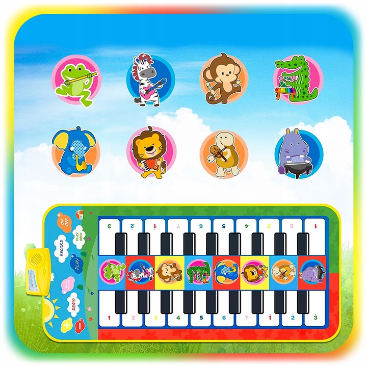 MATA DO TAŃCZENIA MUZYCZNA Pianino Interaktywna Gra dla Całej Rodziny