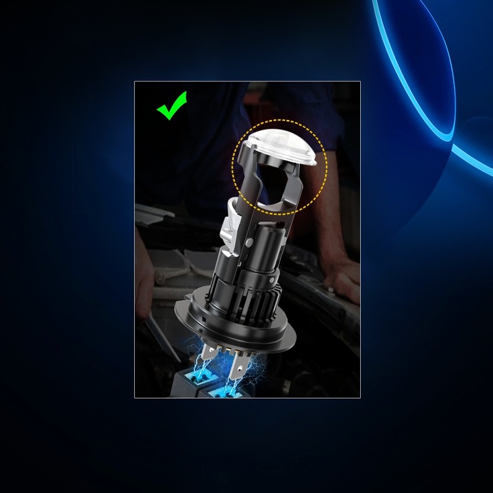 ŻARÓWKI LED H7 XSTORM LX 6000K SOCZEWKA IDEALNE ODCIĘCIE MIJANIA KRÓTKIE