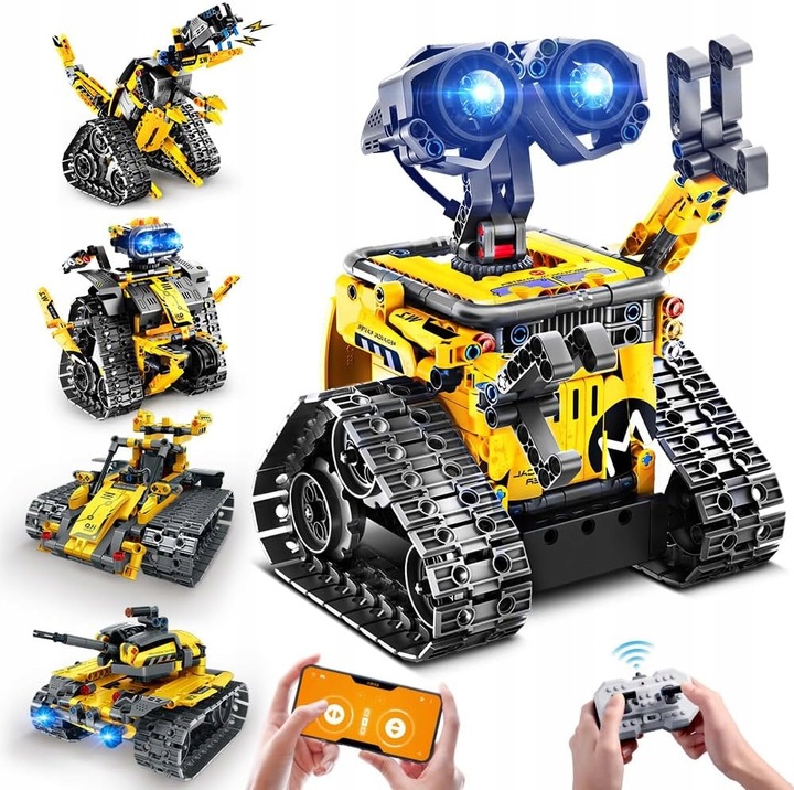 KLOCKI ROBOT ZDALNIE STEROWANY RC DINOZAUR 5w1 520szt DO PROGRAMOWANIA APP