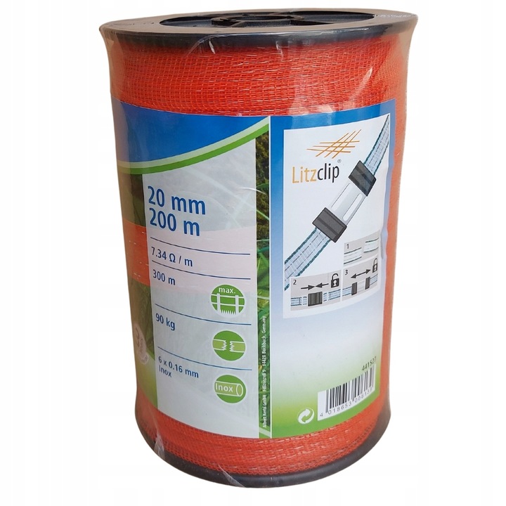 Taśma BASIC 20 mm 200m dla koni PASTUCH pomarańczo