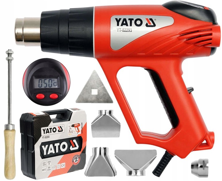 YATO OPALARKA 2000W WYŚWIETLACZ LCD USUWANIE FARB, OKLEJANIE AUT YT-82293