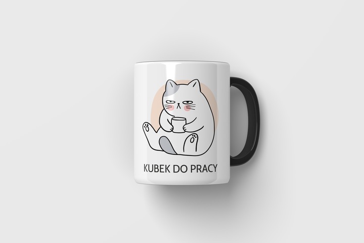 KUBEK PREMIUM DO PRACY KAWY WALENTYNKI URODZINY Z KOTEM KOT PREZENT ZABAWNY