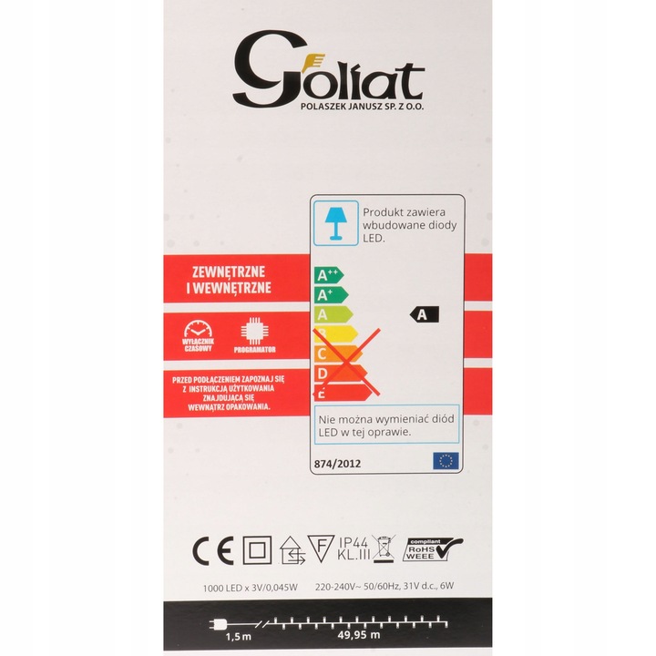 LAMPKI CHOINKOWE 50 METRÓW 100LED z programatorem 8 FUNKCJI światełka