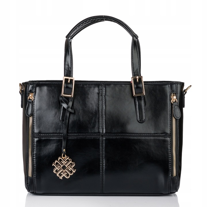 Torebka Damska do pracy SHOPPER MONNARI NA RAMIĘ Aktówka Czarna Premium