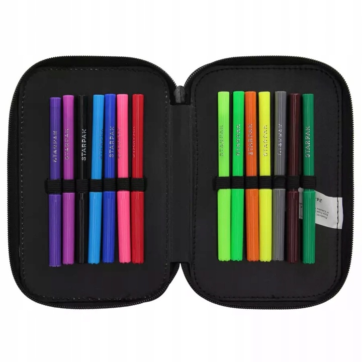 PIÓRNIK SZKOLNY TRZYKOMOROWY Z WYPOSAŻENIEM DLA CHŁOPCA PIXEL PAD GAME