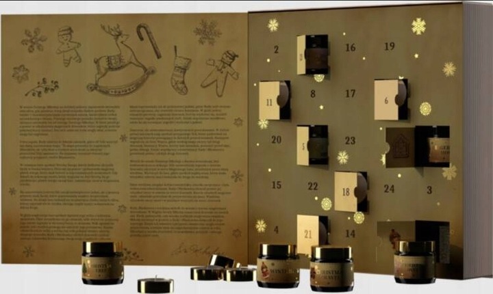 HISKIN Merry Ch. kalendarz adwentowy świece 12x15ml, 12x30ml Bajkowa Księga