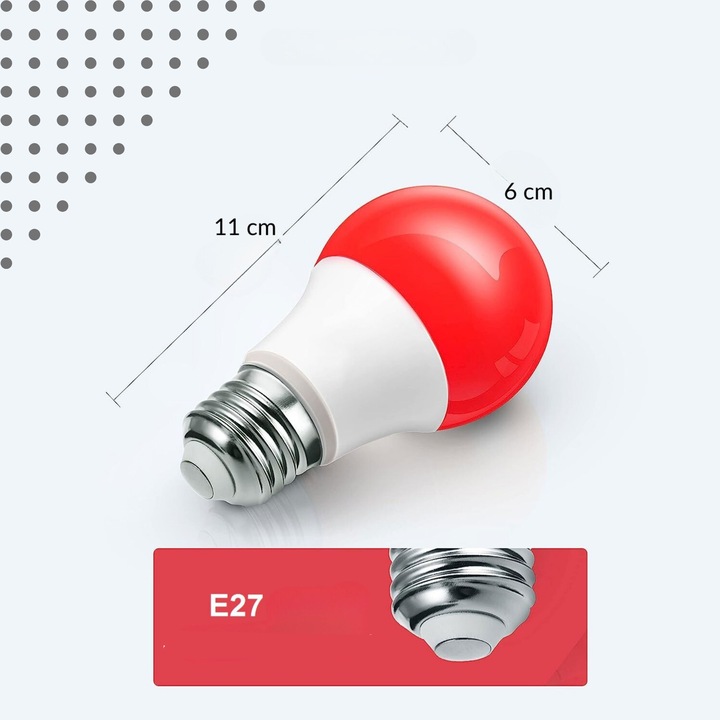 ŻARÓWKA LED E27 CZERWONA ŻARÓWKI LED OZDOBNA DEKORACYJNA ZDROWY SEN