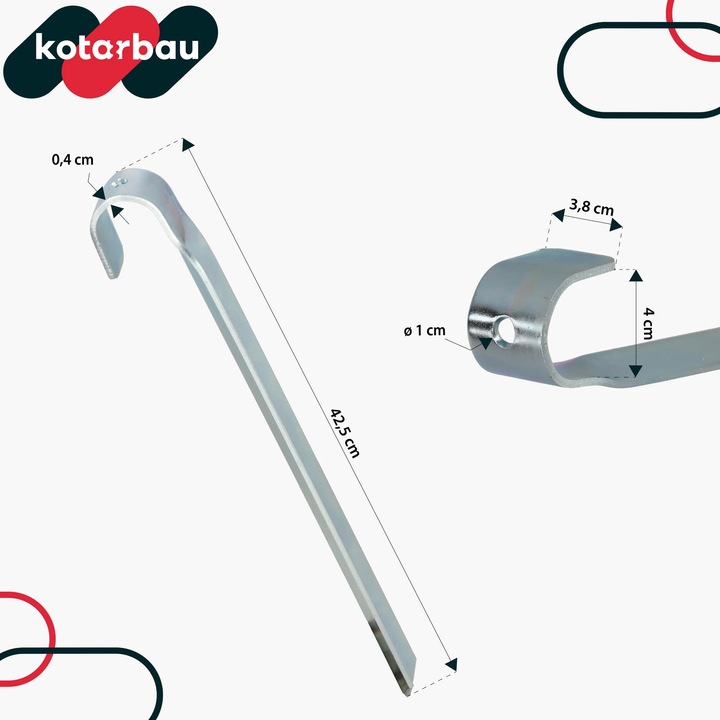 ZESTAW 4X KOTWA KOTWY WBIJANE SZPILKI ŚLEDŹ DO TRAMPOLINY OCYNKOWANE 430 MM