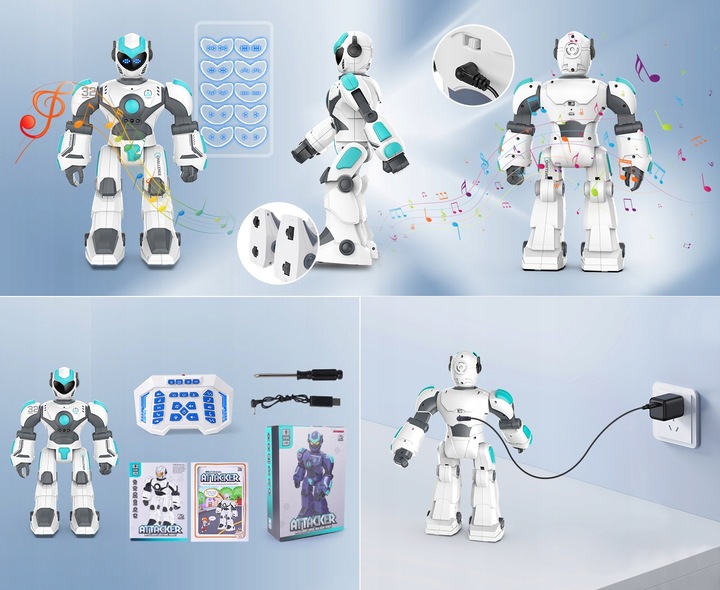 ROBOT DUŻY INTERAKTYWNY ZDALNIE GEST PROGRAMOWANY STEROWANIE GŁOSOWE LED