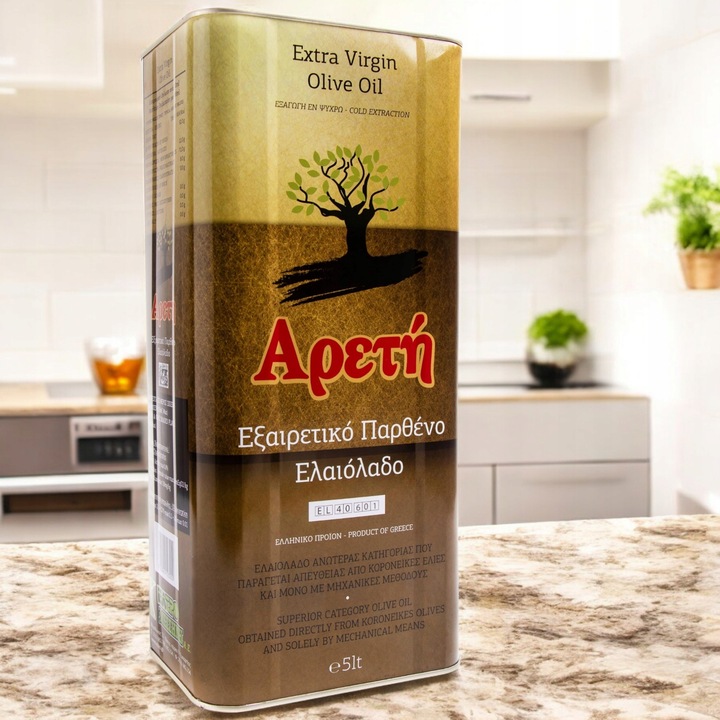 Oliwa z oliwek z Grecji Areti PLATINUM extra virgin Kalamata 5L +buteleczka