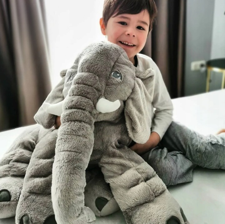 SŁOŃ MASKOTKA Z KOCYKIEM KOCEM XL PODUSZKA 4W1 MUFKA PRZYTULANKA PLUSZAK