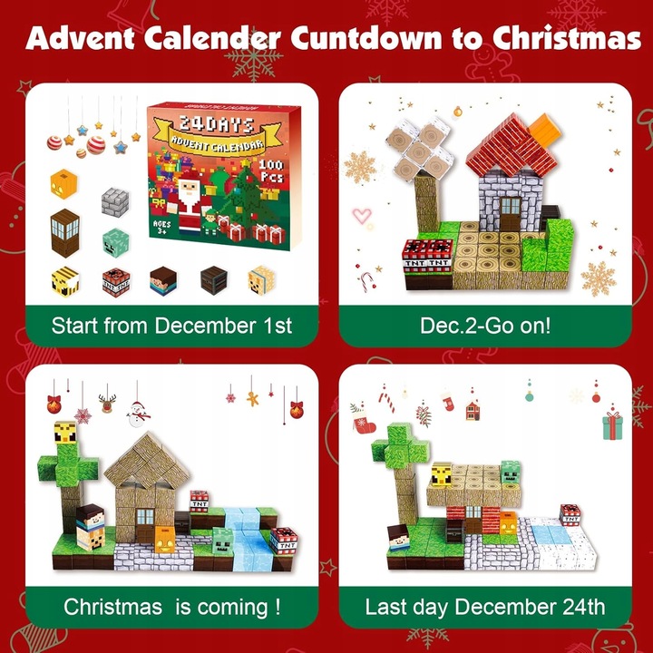 Kalendarz Adwentowy Minecraft - Minecraft Advent Calendar klocki figurki