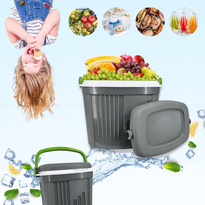 LODÓWKA TURYSTYCZNA 20L na WKŁADY MROŻĄCE do AUTA kemping PLAŻY na ryby