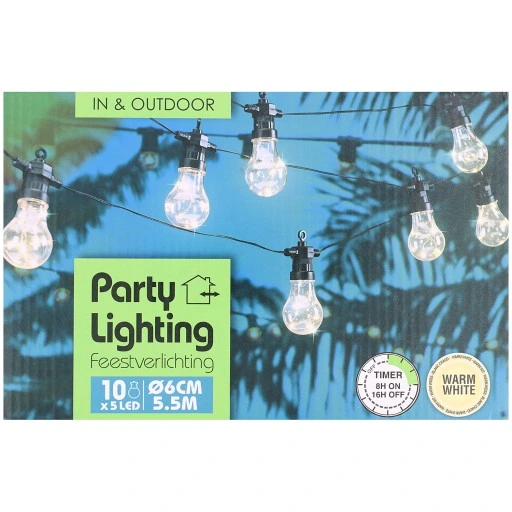 GIRLANDA LAMPKI LED DUŻE 5,5m 10KUL OŚWIETLENIE DO DOMU OGRODU NA TARAS