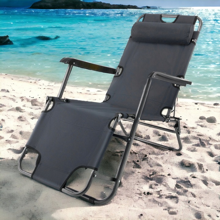 3 WZORY LEŻAK PLAŻOWY FOTEL OGRODOWY SKŁADANY NA PLAŻĘ 2W1